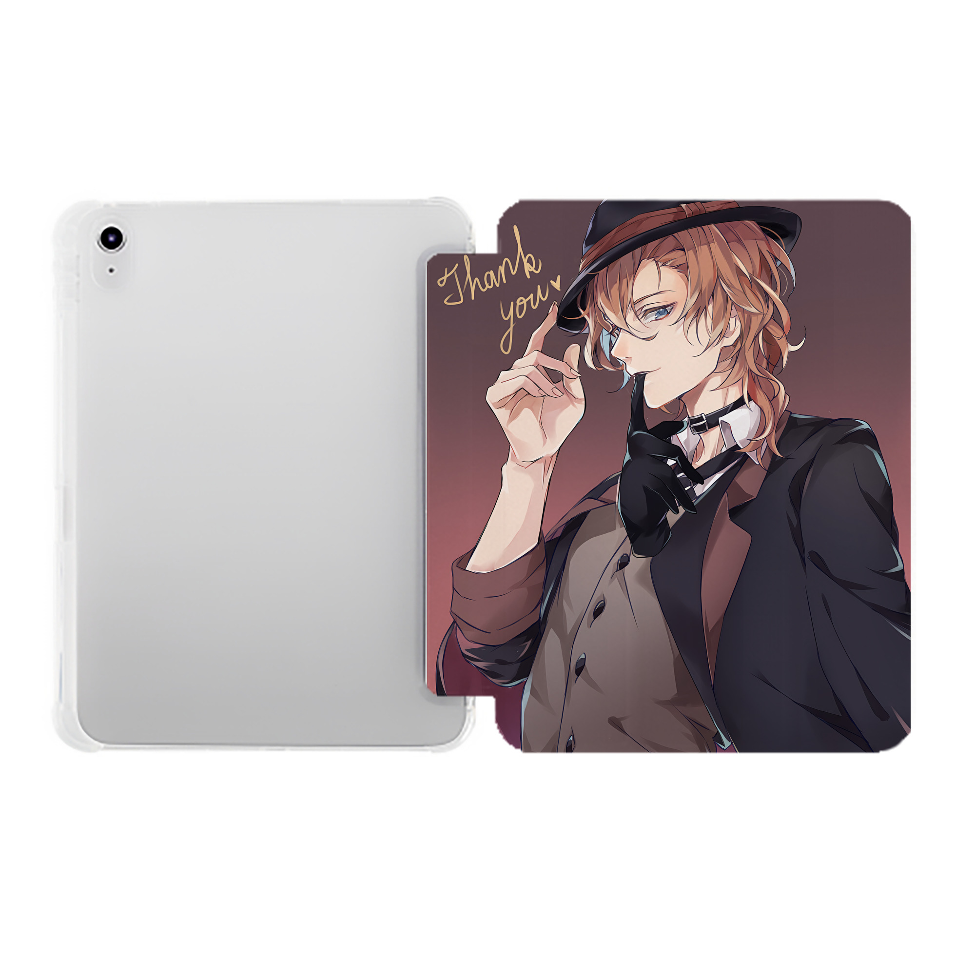 （画像用） 文豪ストレイドッグス Bungo Stray Dogs IPad ケース ペン収納付き 三つ折りスタンド PUレザー×シリコン 対応機種9.5/10.5/10.9インチ